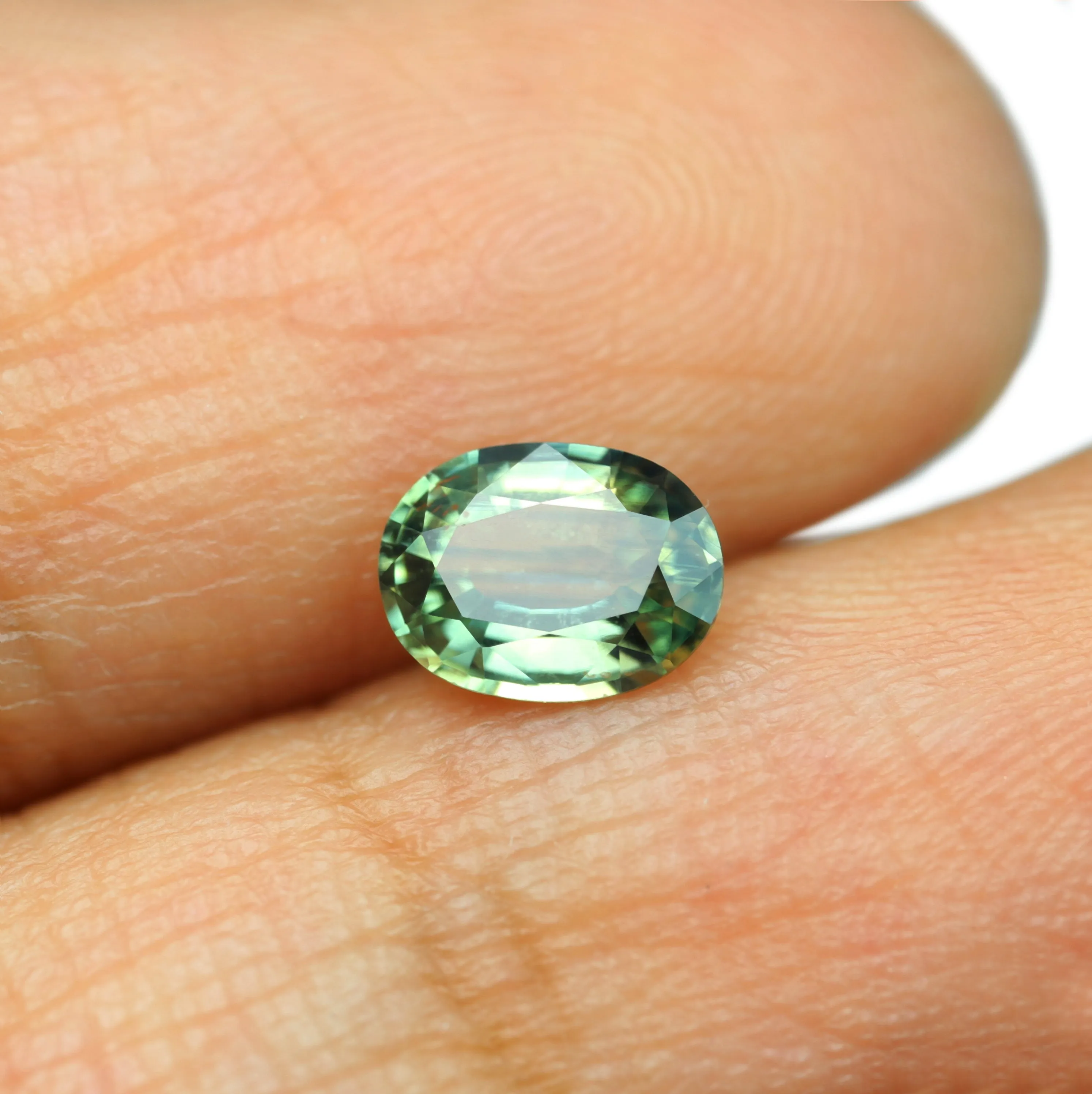 0.63ct Certified Natural Green Sapphire