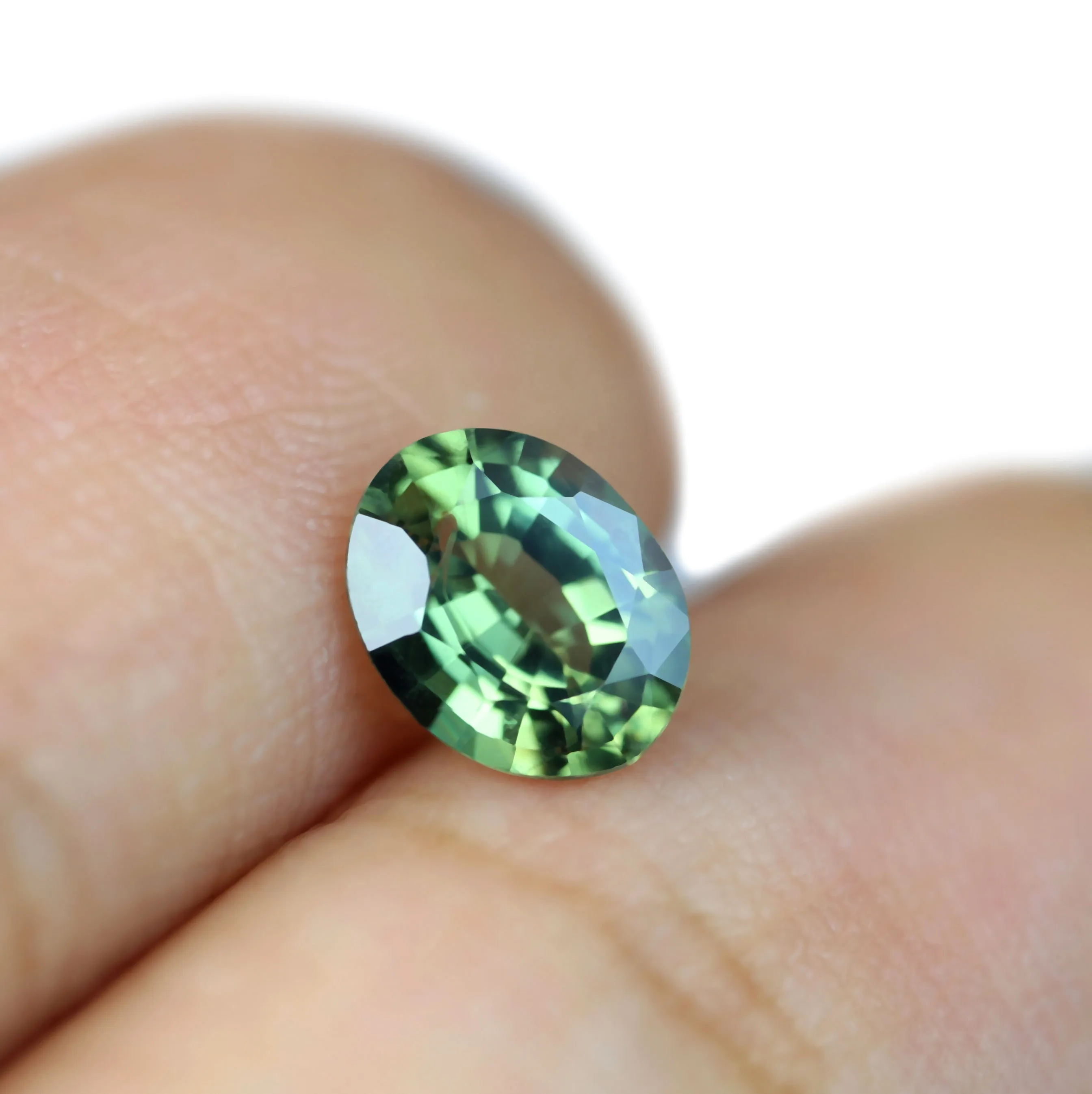 0.76ct Certified Natural Green Sapphire