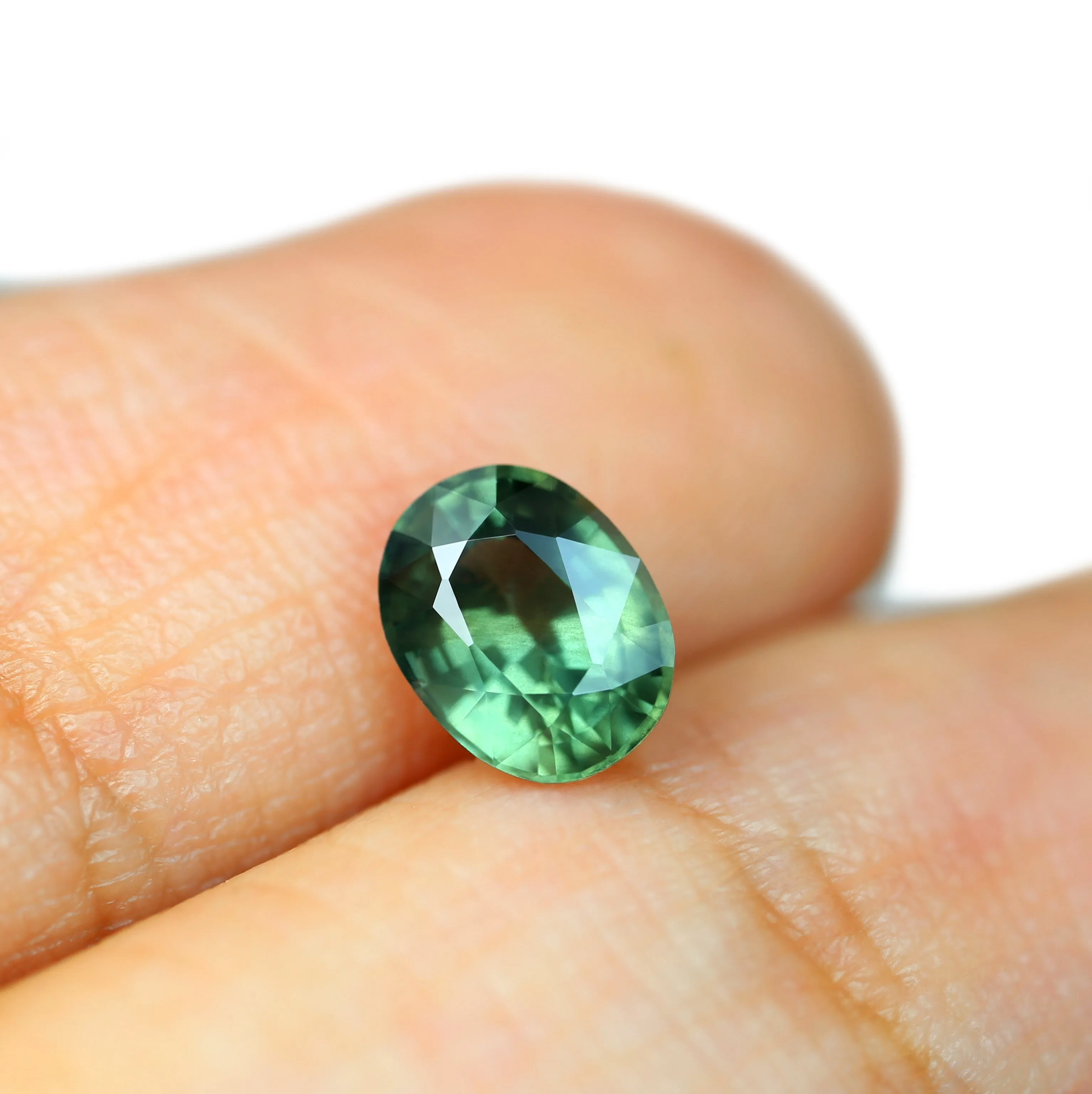 0.83ct Certified Natural Green Sapphire