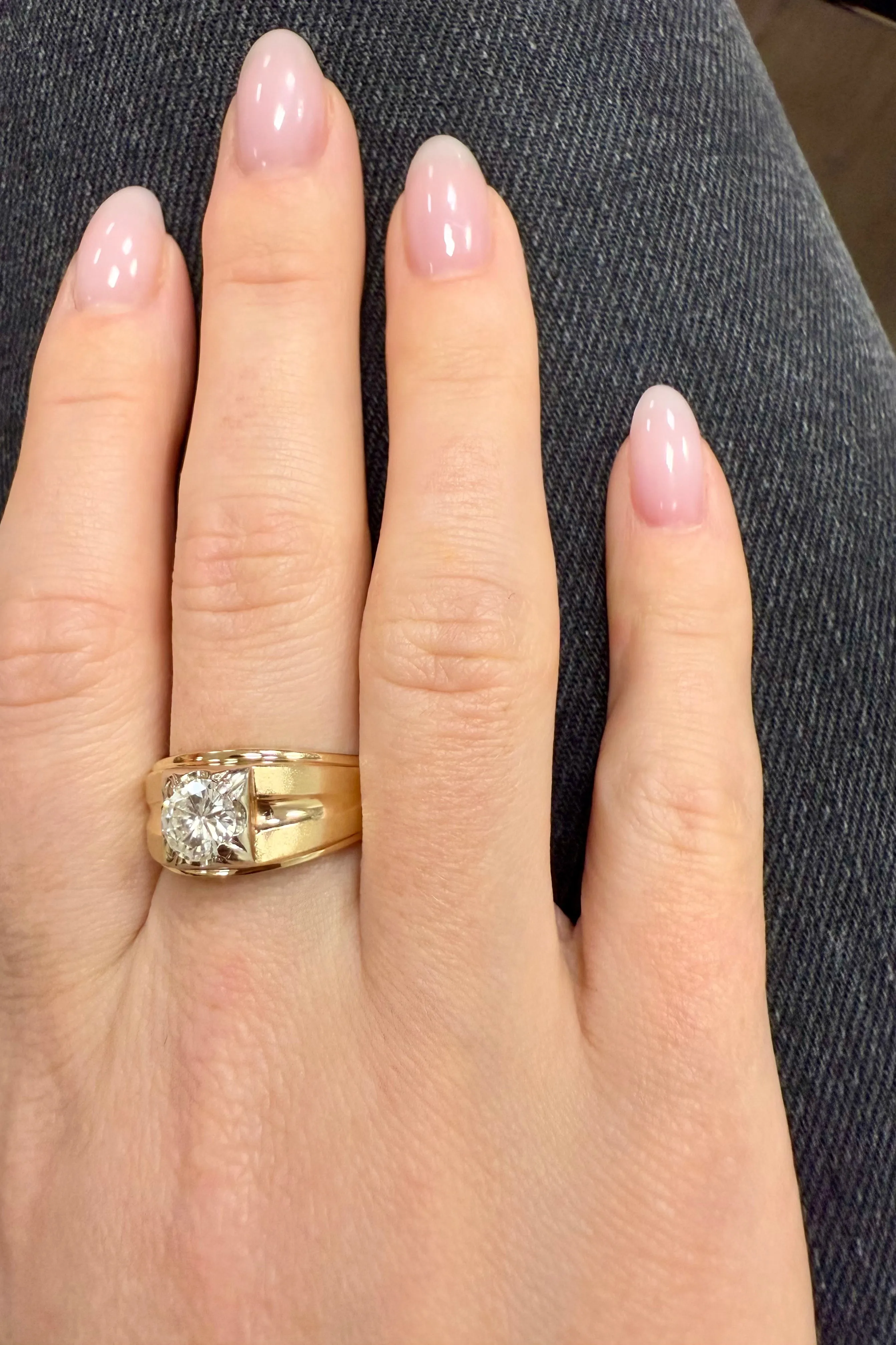 0.98ct Diamond Ring, Two Tone 14k