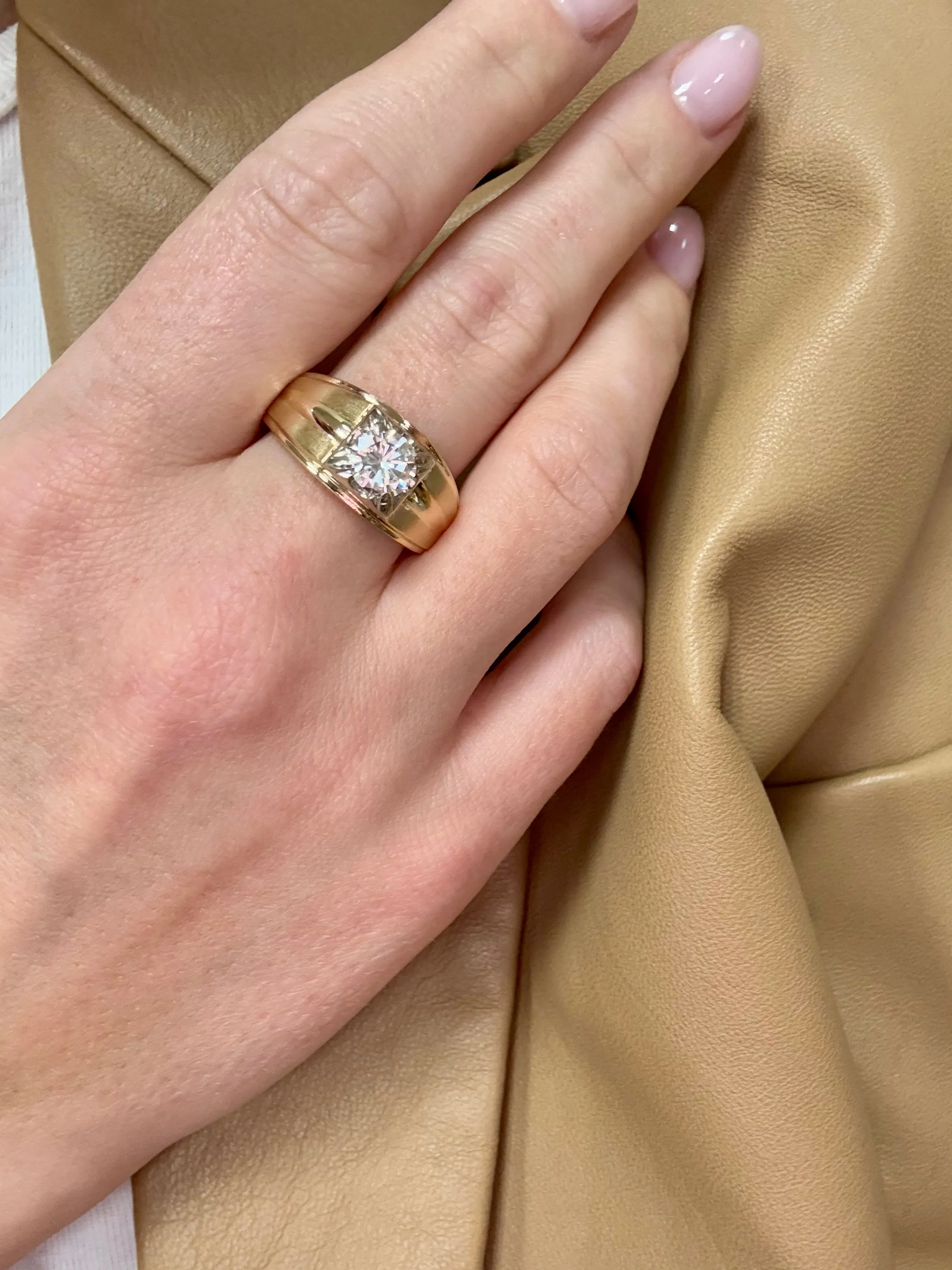 0.98ct Diamond Ring, Two Tone 14k