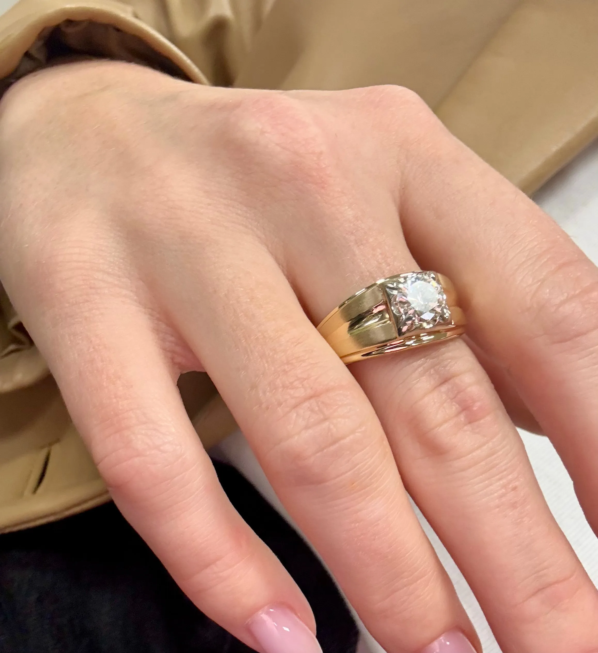0.98ct Diamond Ring, Two Tone 14k