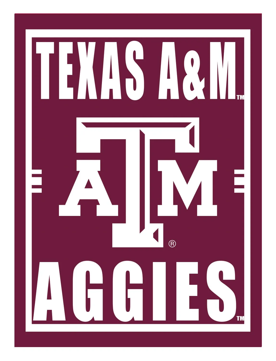 15.5"L x 11.5"H Medium Metal Wall Sign, Texas A&M,6m969usm