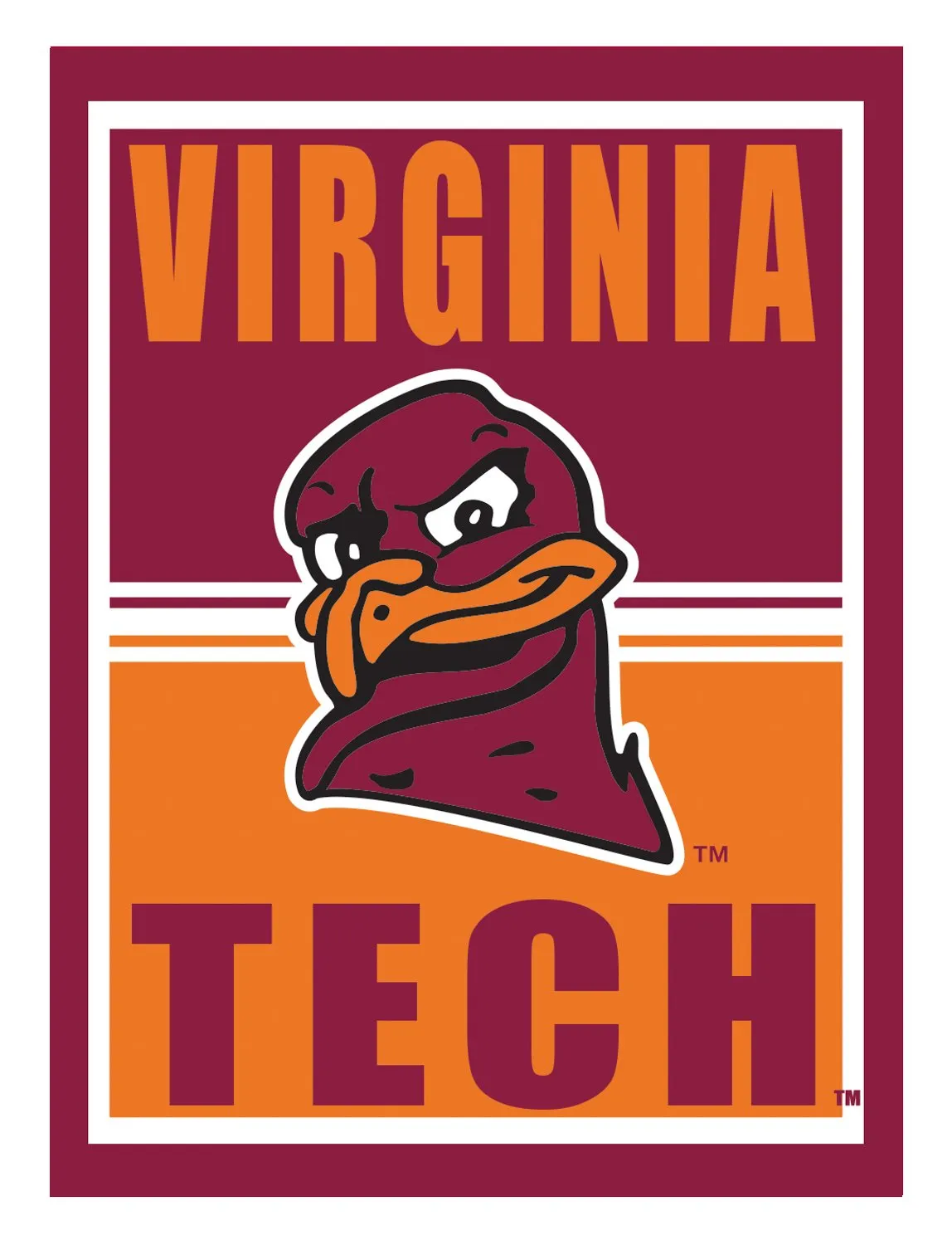 15.5"L x 11.5"H Medium Metal Wall Sign, Virginia Tech,6m903usm