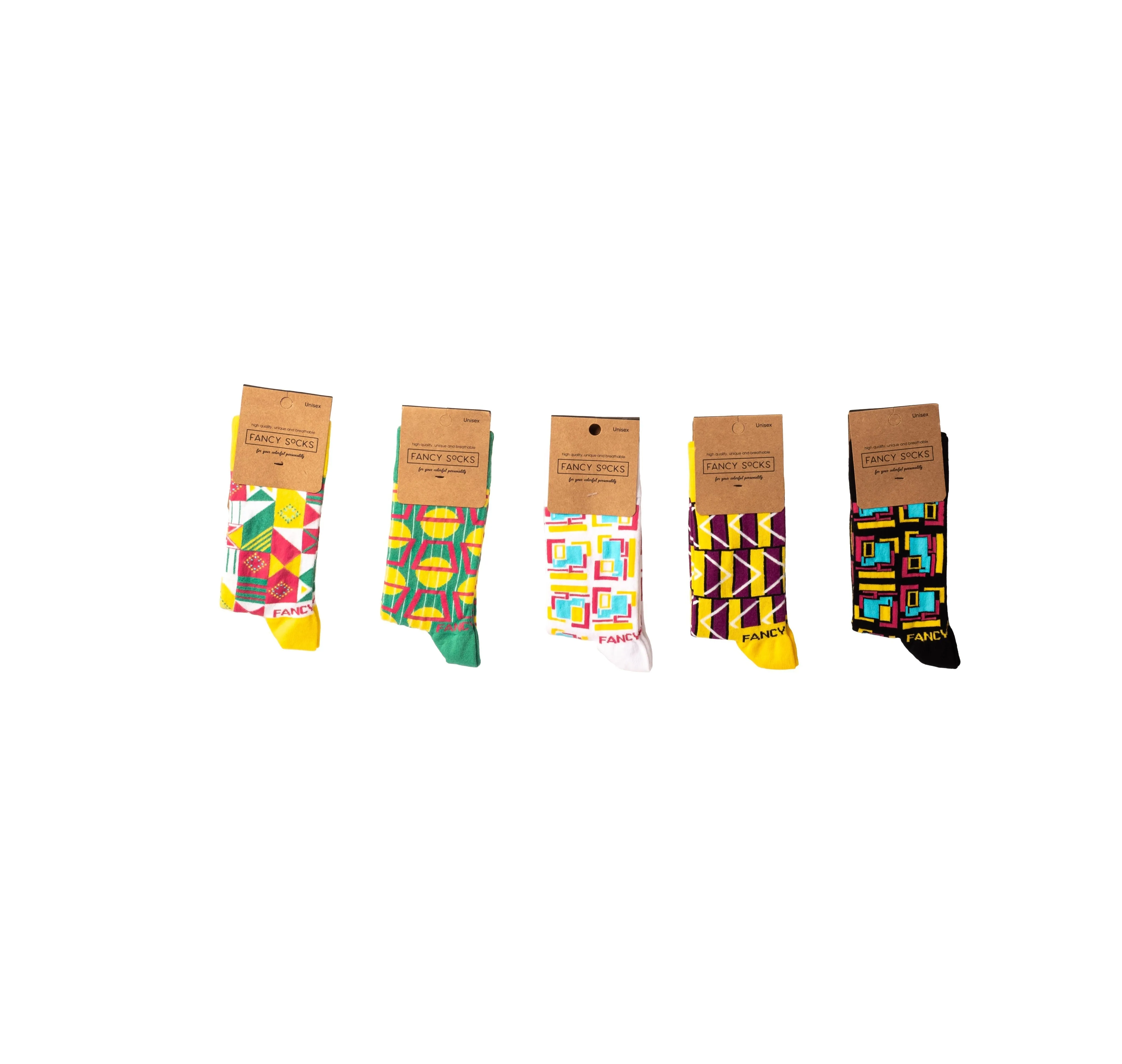 2 Pack Black and Green Geometric Socks
