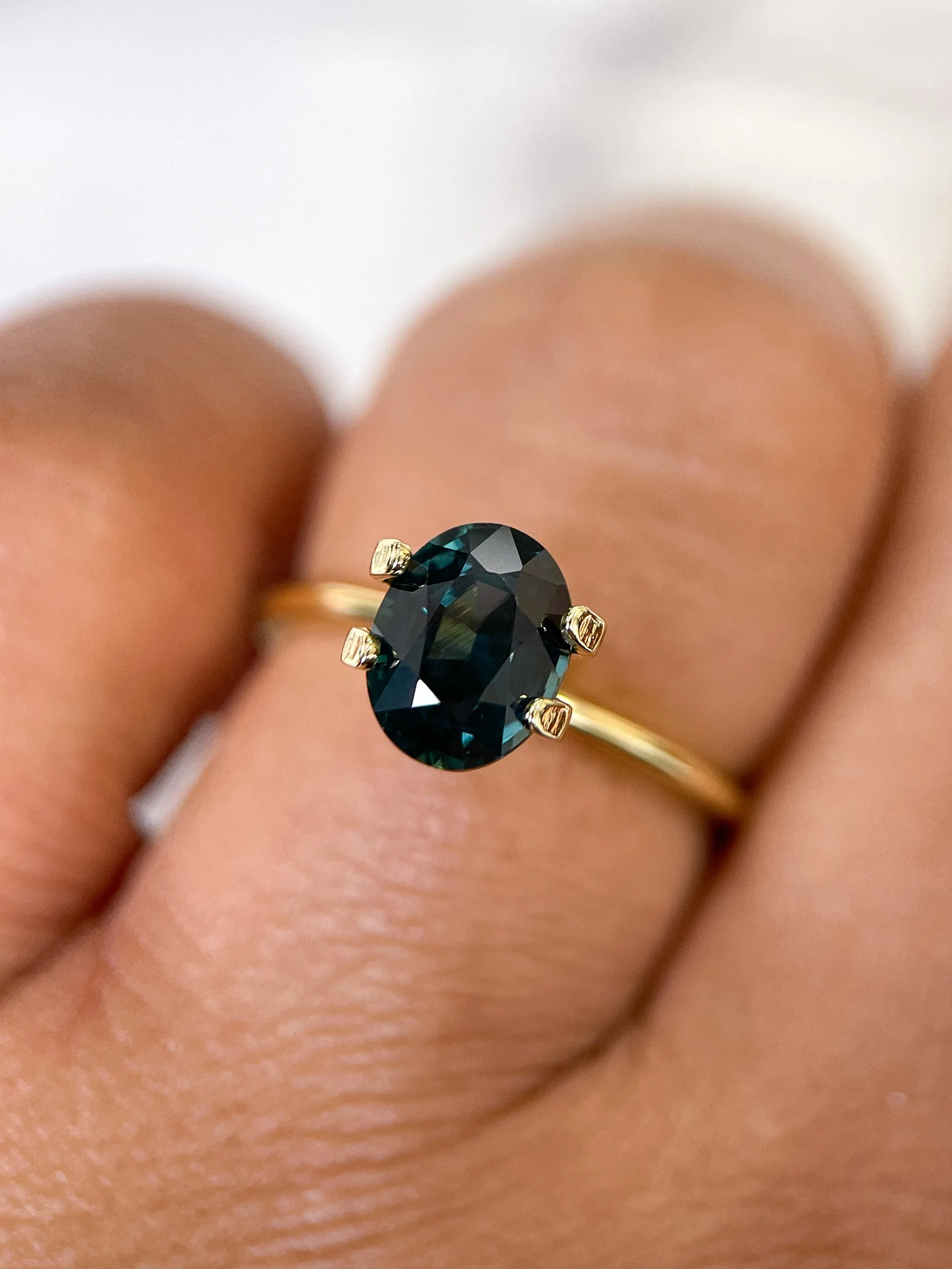 2.18 ct. Oval  Bluish Green Sapphire