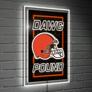 22"H x 14"L NeoLite Wall Décor, Rectangle, Cleveland Browns,8led3807nlrt