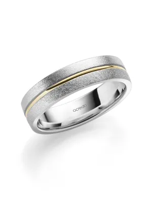 6 mm Platinum 600 and 18K Yellow Gold Band with Glamour Finish