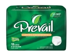 Absorbent Underwear Prevail X-tra Pull On Large Disposable Moderate Absorb. (PK)