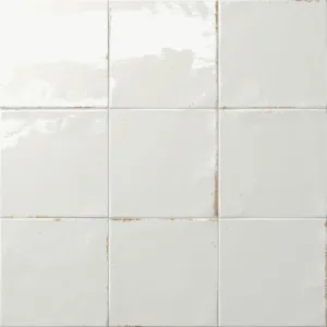 Agadir Mist Floor Tile - Wall Or Floor Mount - 5.8 x 5.8" Porcelain/Gloss White - Piece : 0.23 SqFt = $ 7.00 / Box: 10.23 Sqft = $ 72.00 - Pieces Per Box: 44 Units