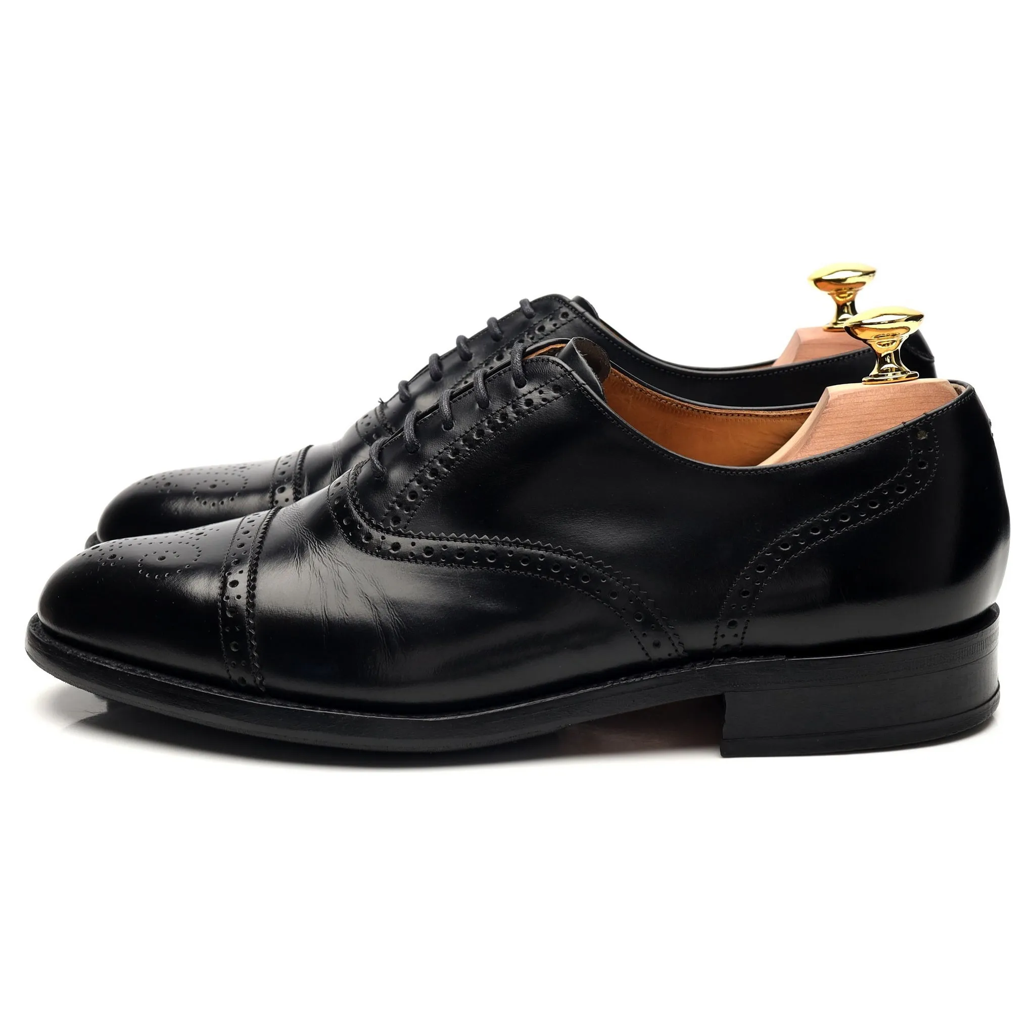 'Alfred' Black Leather Oxford Brogue UK 7.5 G