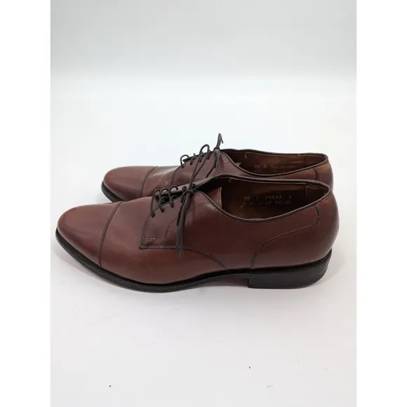 Allen Edmonds Margate 9.5 D Brown Cap-Toe Derby Oxfords Leather Career Shoes