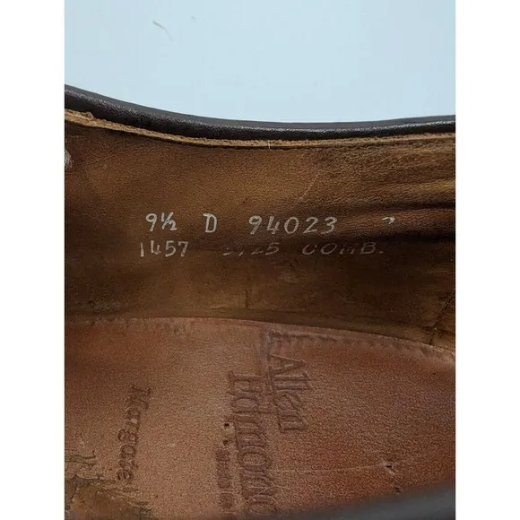 Allen Edmonds Margate 9.5 D Brown Cap-Toe Derby Oxfords Leather Career Shoes