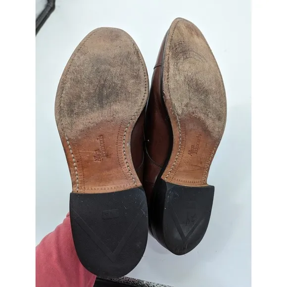 Allen Edmonds Margate 9.5 D Brown Cap-Toe Derby Oxfords Leather Career Shoes