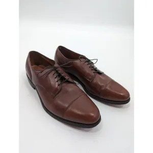 Allen Edmonds Margate 9.5 D Brown Cap-Toe Derby Oxfords Leather Career Shoes