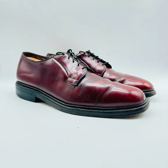 Allen Edmonds Park Avenue Mens 10 Burgundy Oxfords Leather Cap Toe Dress Shoes