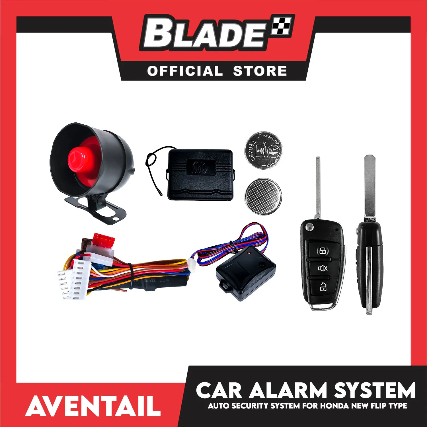 Aventail Car Alarm System Auto Security For Honda New Flip Type, Vehicle Alarm Security Protection System