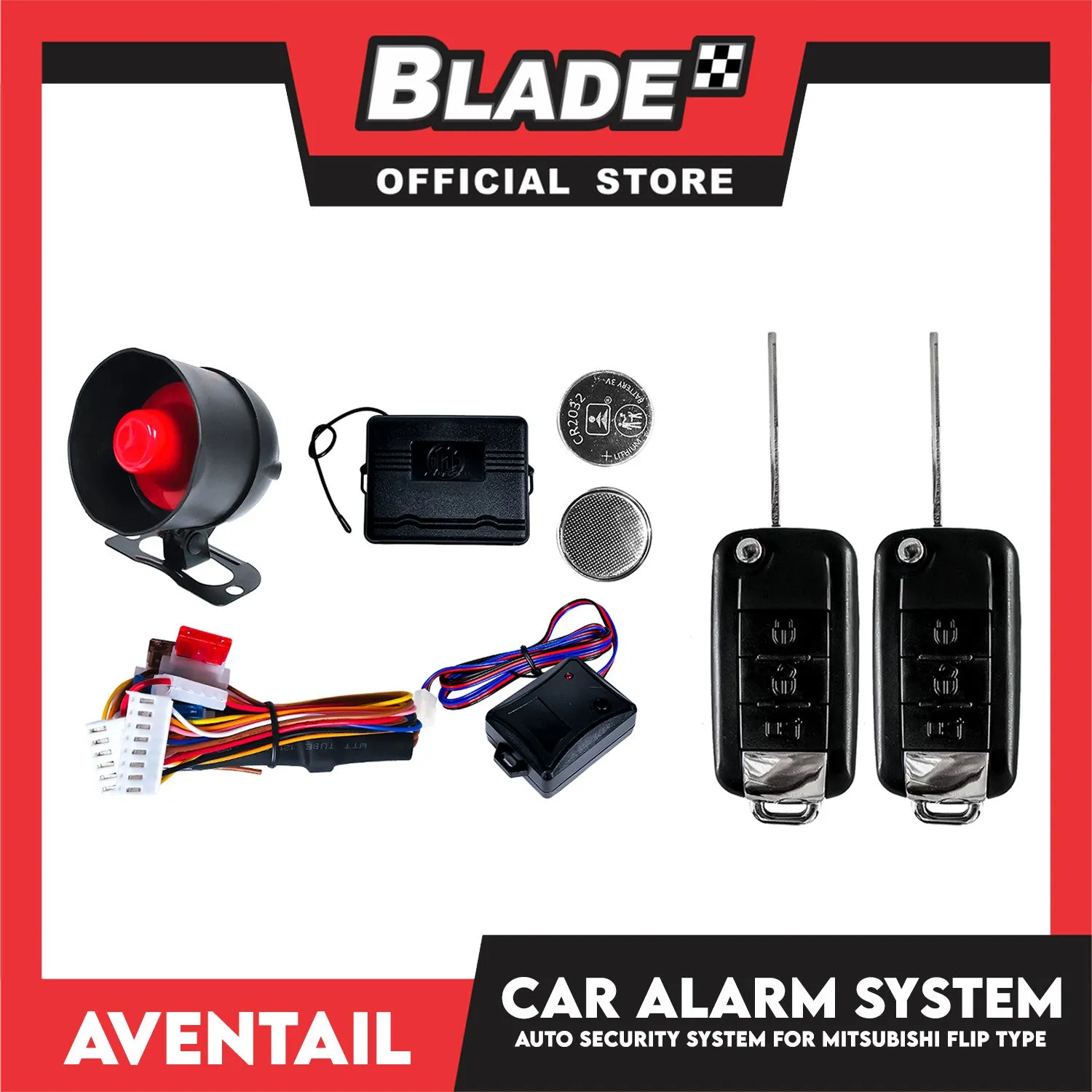 Aventail Car Alarm System Auto Security for Mitsubishi Flip Type, Vehicle Alarm Security Protection System