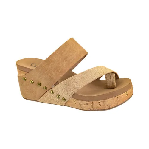 Bashful Caramel Wedge Sandal