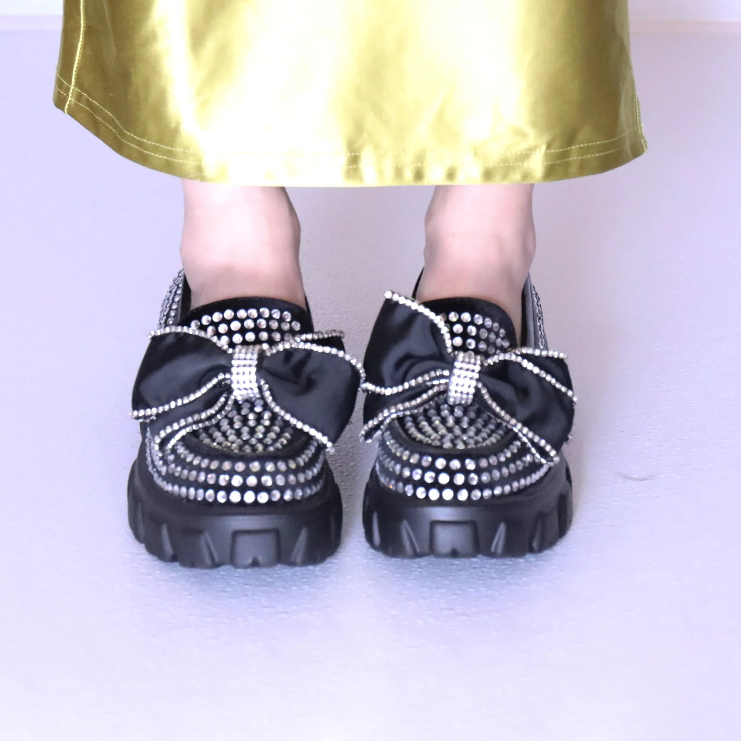 Betsey Johnson Rhinestone Platform Loafers