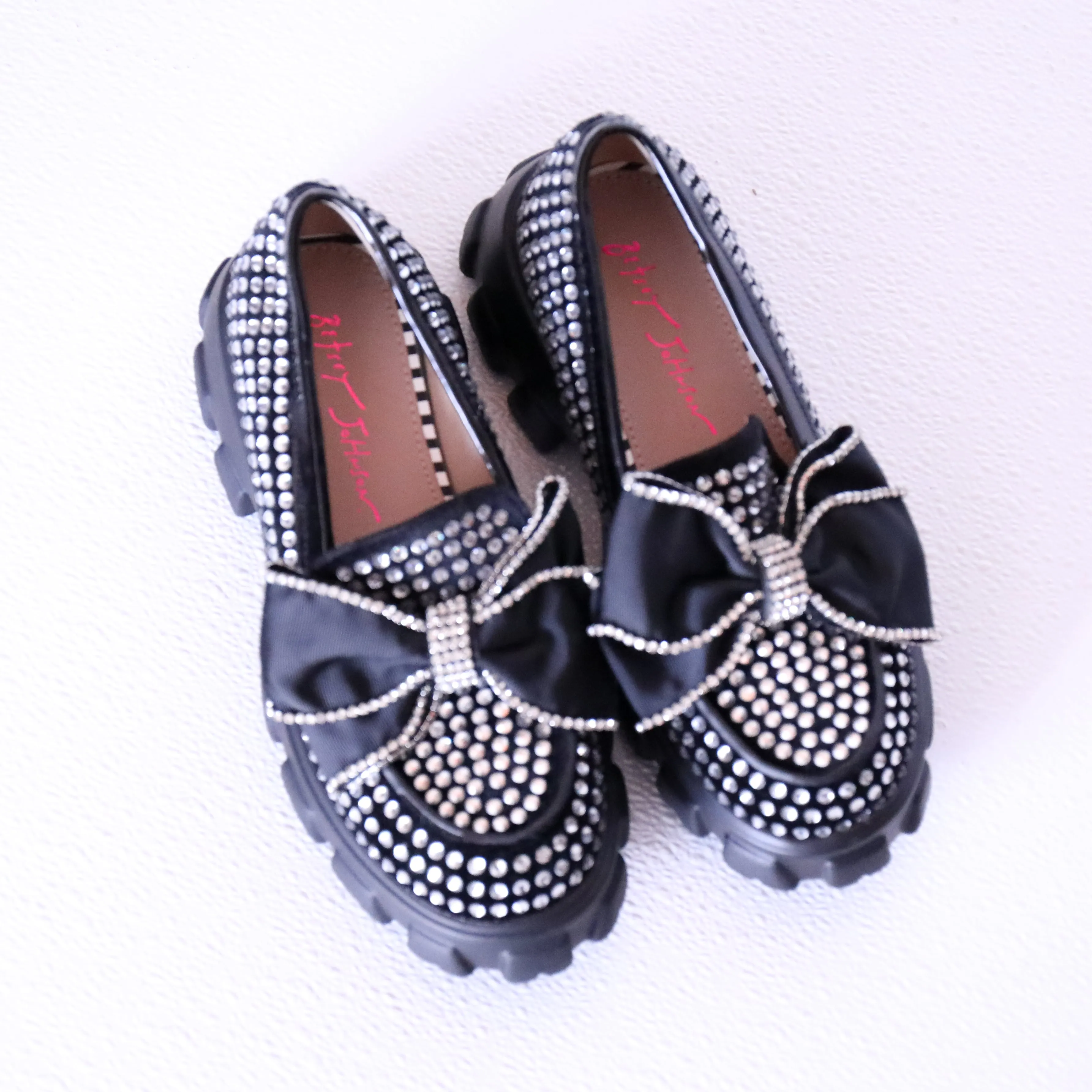 Betsey Johnson Rhinestone Platform Loafers