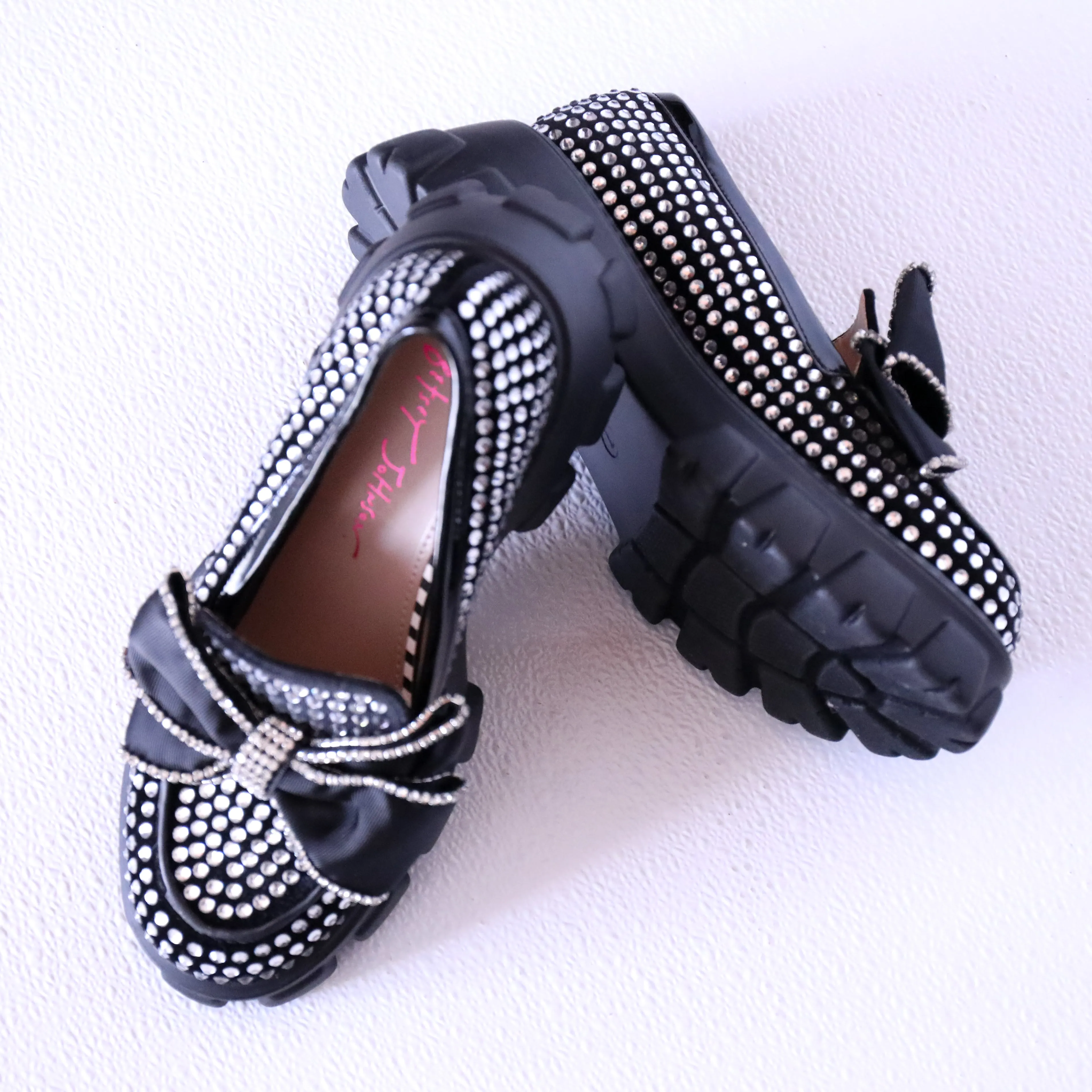Betsey Johnson Rhinestone Platform Loafers
