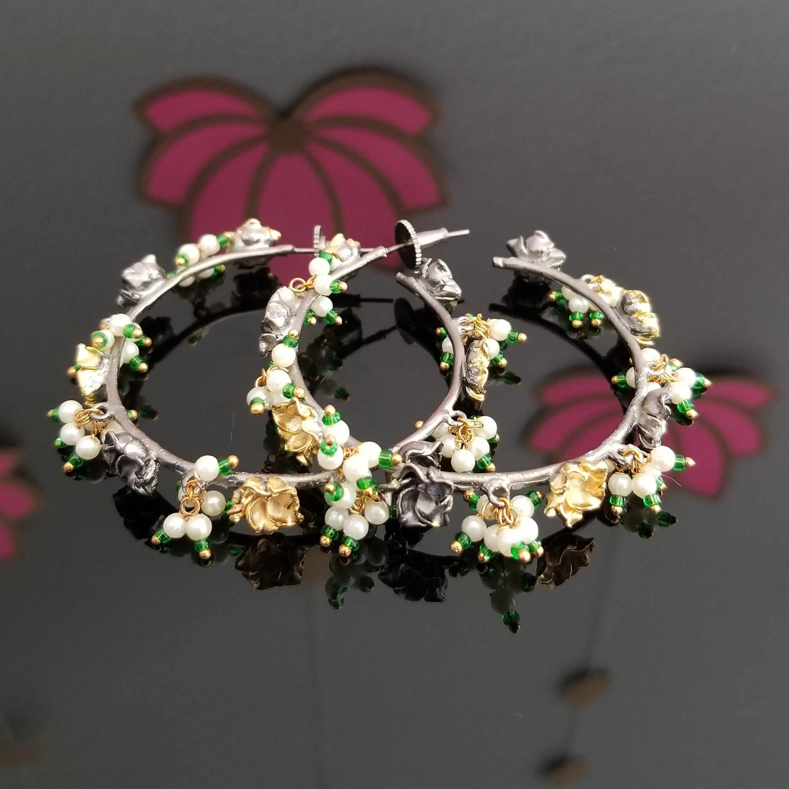 Big Hoop Earrings With Dual Finish 1721