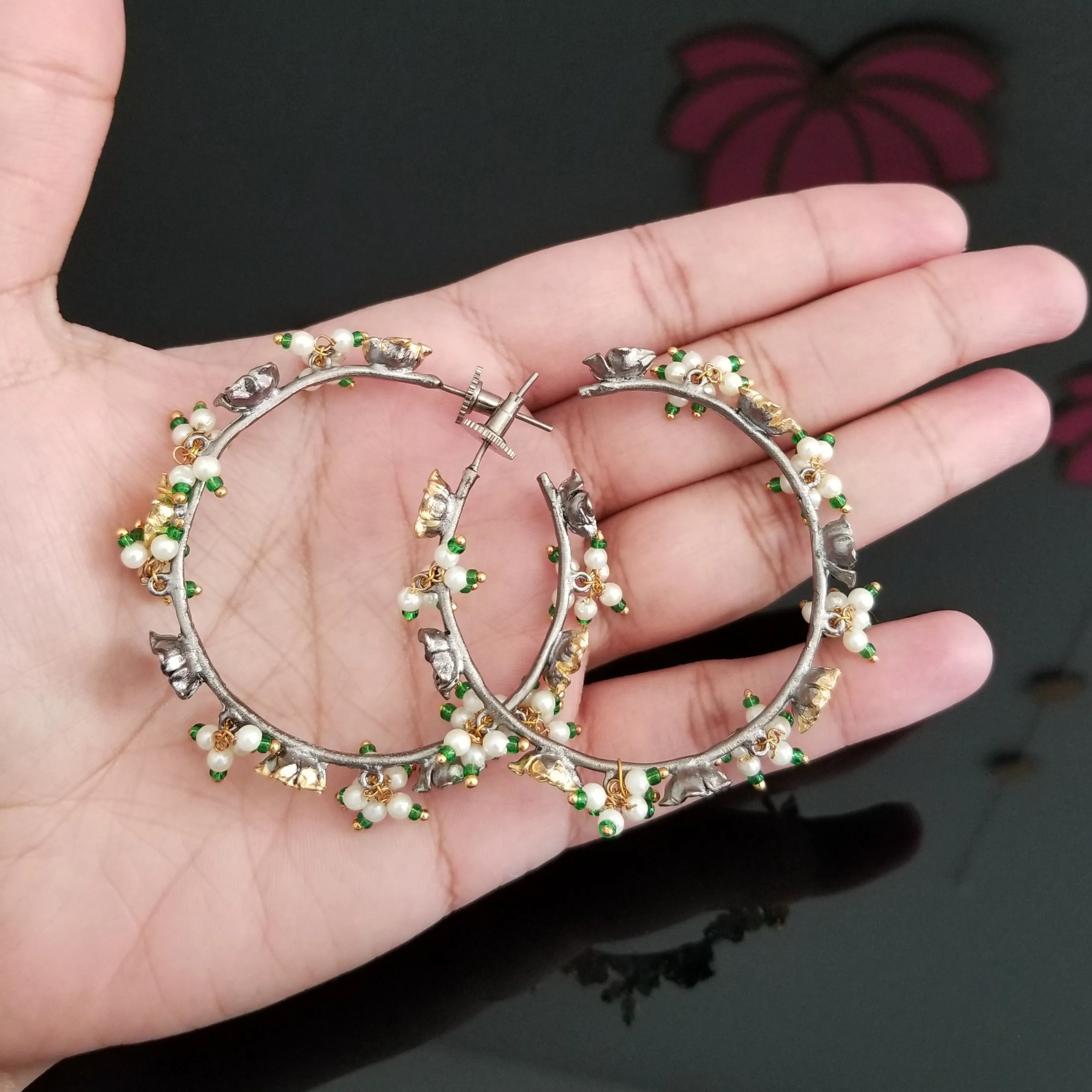 Big Hoop Earrings With Dual Finish 1721