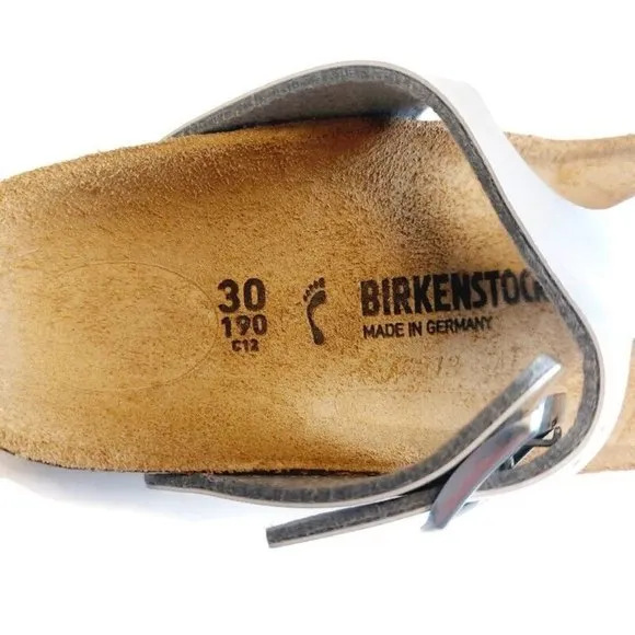 Birkenstock Gizeh Kids BS Size C 12 Birko-Flor Sandals Silver EU 30 Girls NARROW