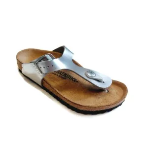 Birkenstock Gizeh Kids BS Size C 12 Birko-Flor Sandals Silver EU 30 Girls NARROW