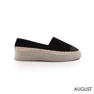BLACK FABRIC LOAFERS WITH DETAILS TOUCH