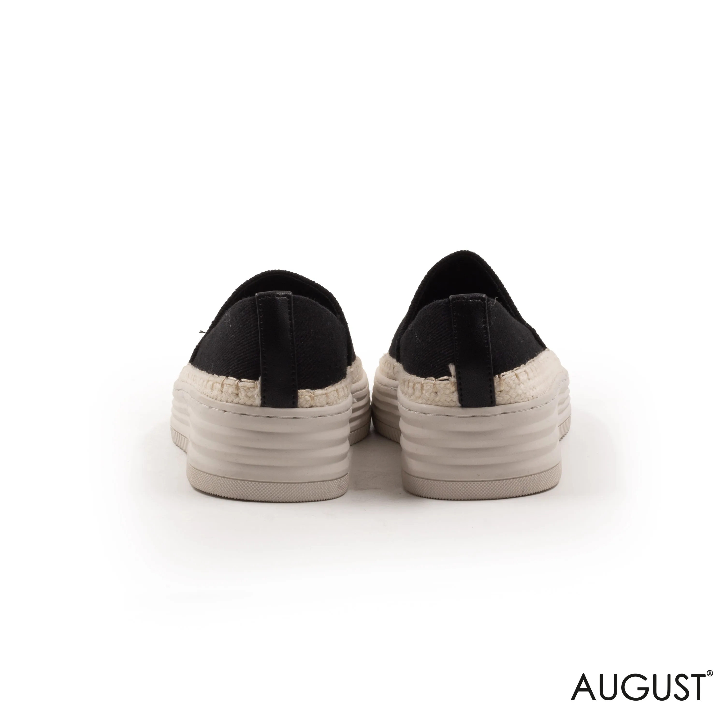 BLACK FABRIC LOAFERS WITH DETAILS TOUCH