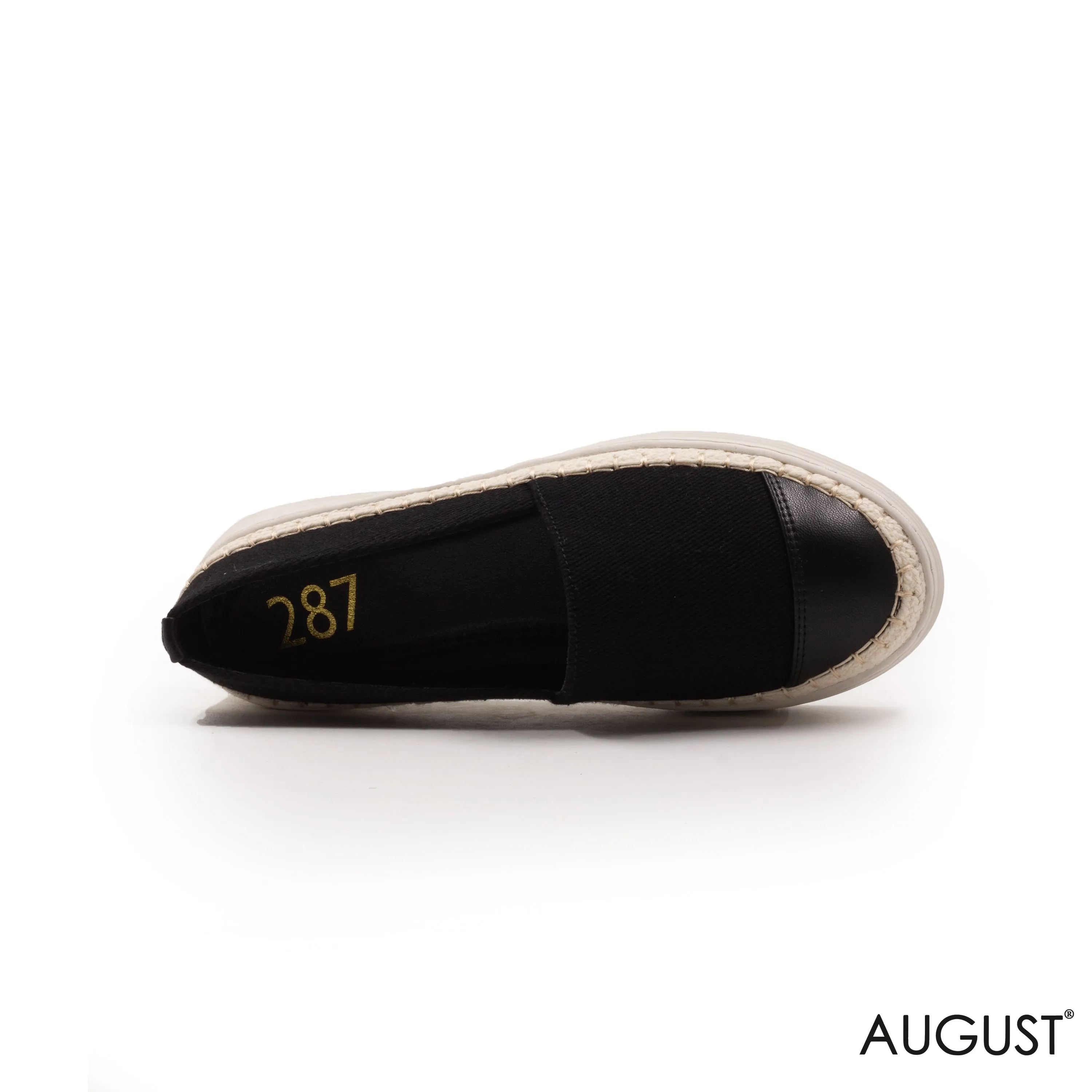 BLACK FABRIC LOAFERS WITH DETAILS TOUCH