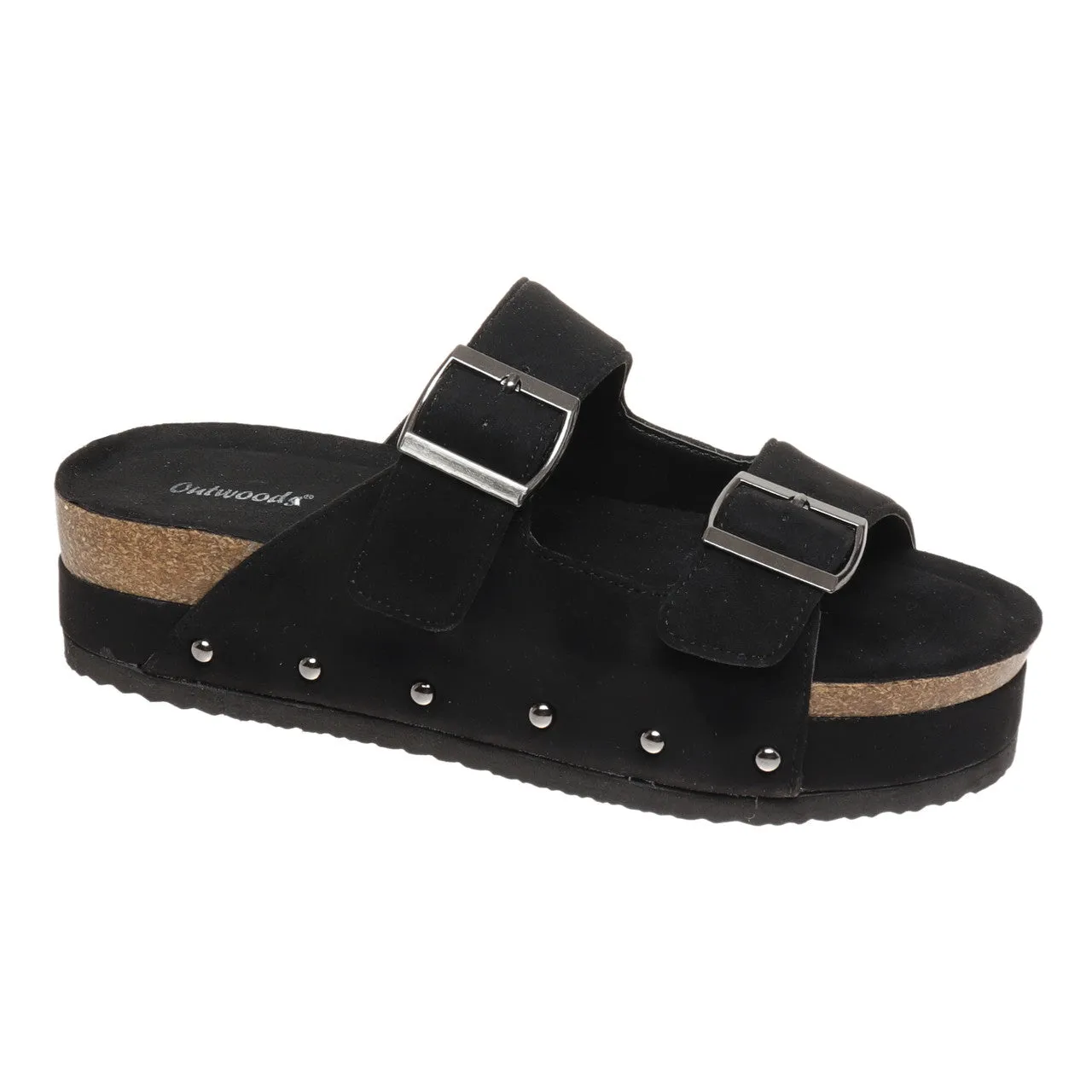 Black Stud Platform Sandals