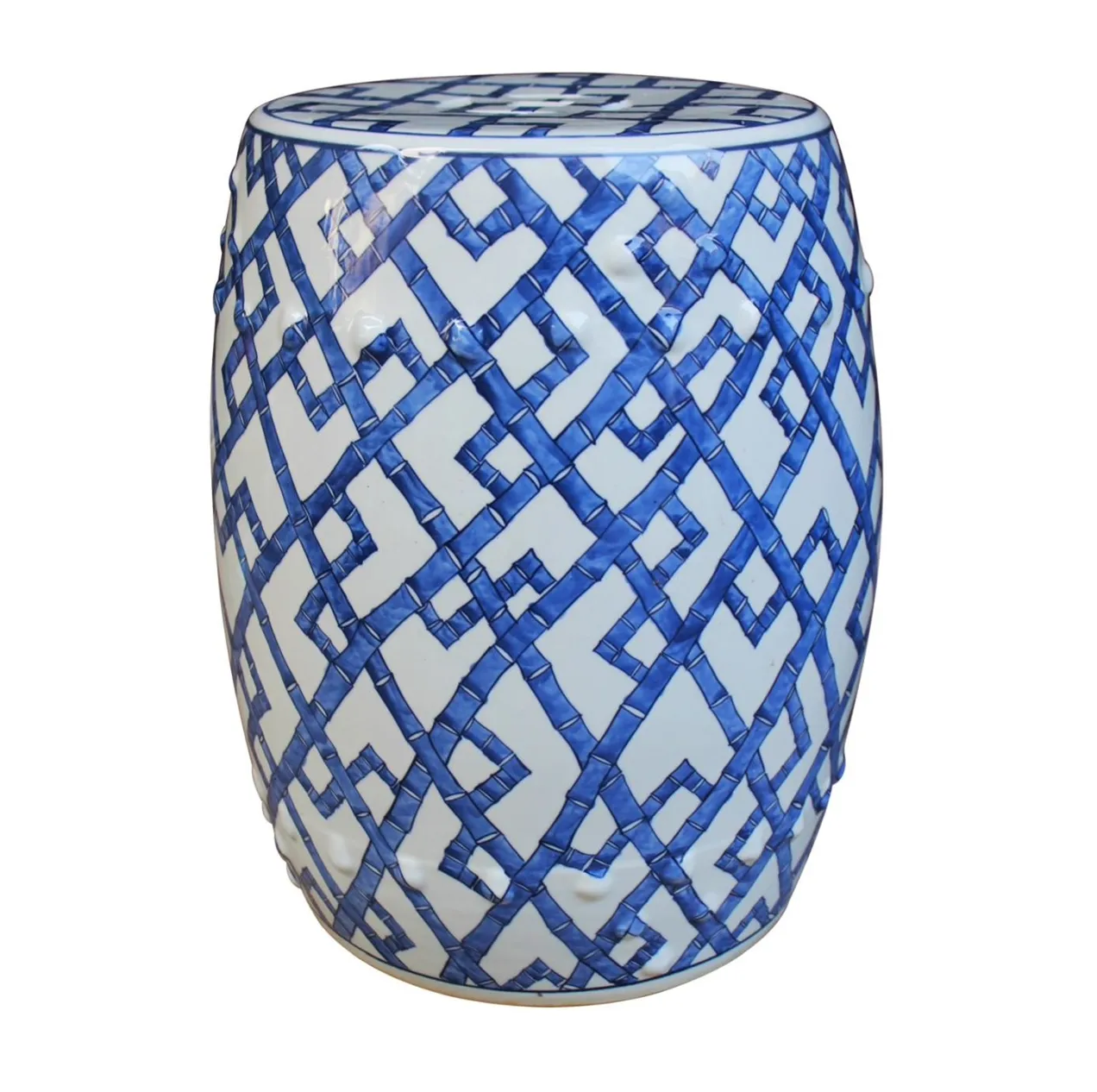 Blue Bamboo Garden Stool