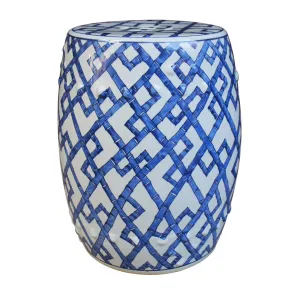 Blue Bamboo Garden Stool