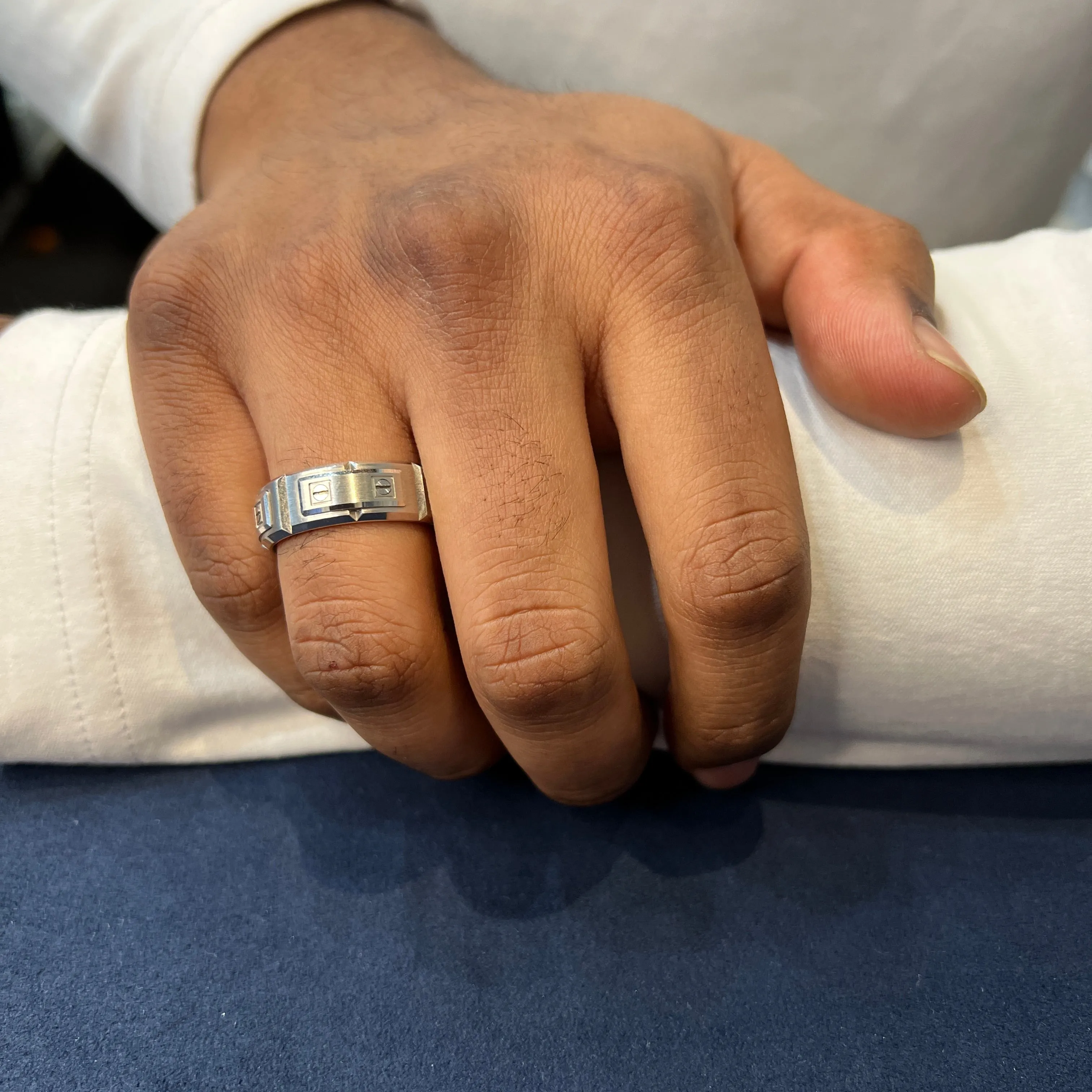 Carlex (8mm) 14K Rose and White Gold Mens Band