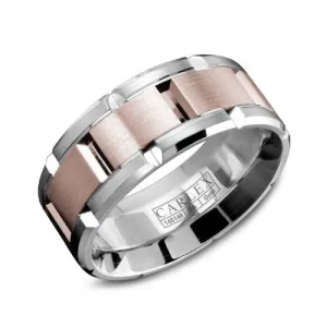 Carlex (9mm) 14K Rose and White Gold Mens Band