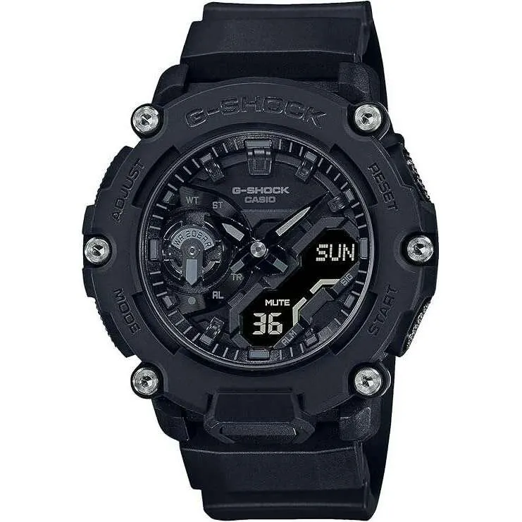 CASIO G-SHOCK DAY-DATE ANALOG DIGITAL DIAL ALL BLACK MEN WATCH GA-2200BB-1AJF