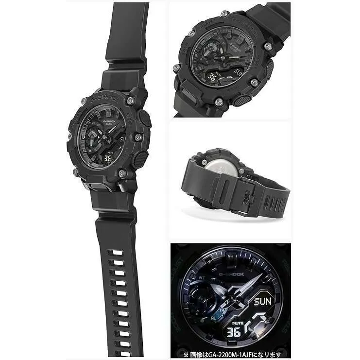 CASIO G-SHOCK DAY-DATE ANALOG DIGITAL DIAL ALL BLACK MEN WATCH GA-2200BB-1AJF