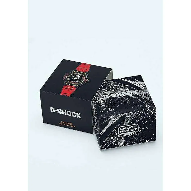 CASIO G-SHOCK G-SQUAD RED & BLACK DIGITAL MEN WATCH GBD-H1000-4A1JR