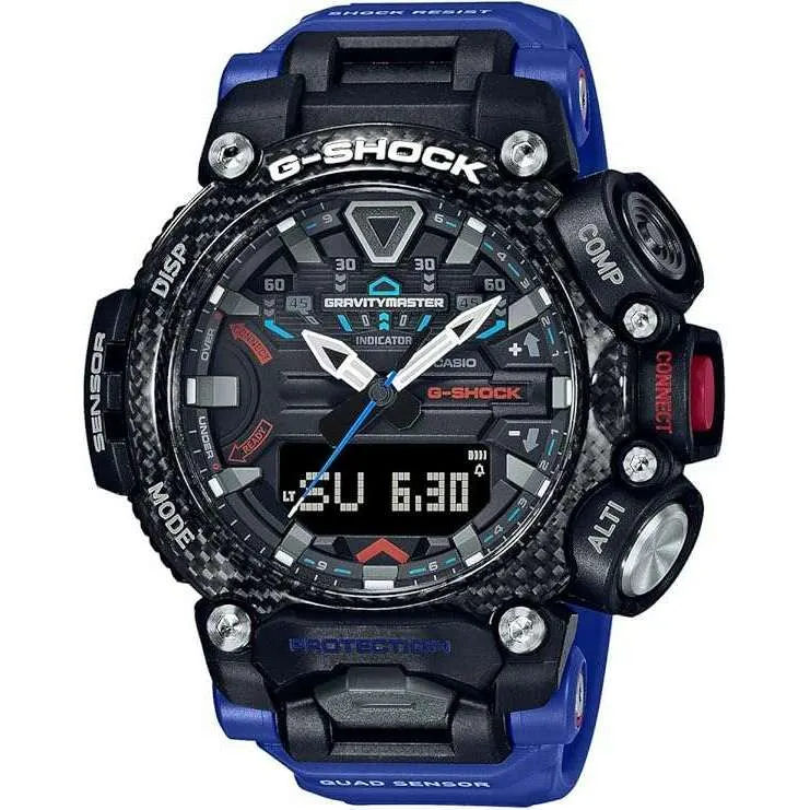 CASIO G-SHOCK GRAVITYMASTER BLUETOOTH CARBON CORE GUARD BLUE MEN WATCH GR-B200-1A2JF