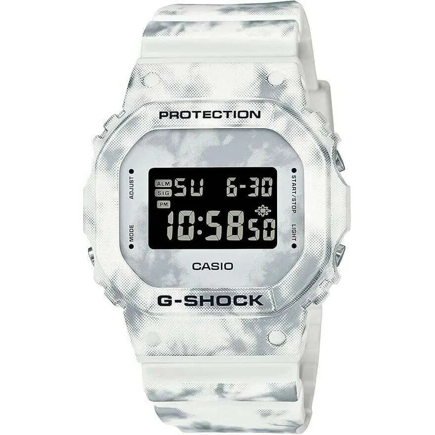 CASIO G-SHOCK GRUNGE SNOW CAMOUFLAGE DIGITAL WHITE MEN WATCH DW-5600GC-7JF