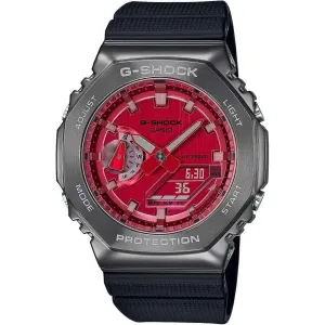 CASIO G-SHOCK METAL COVERED ANALOG DIGITAL BLACK & RED MEN WATCH GM-2100B-4AJF