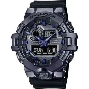 CASIO G-SHOCK METAL COVERED DAY-DATE BLACK & DARK PURPLE MEN WATCH GM-700P-6AJF