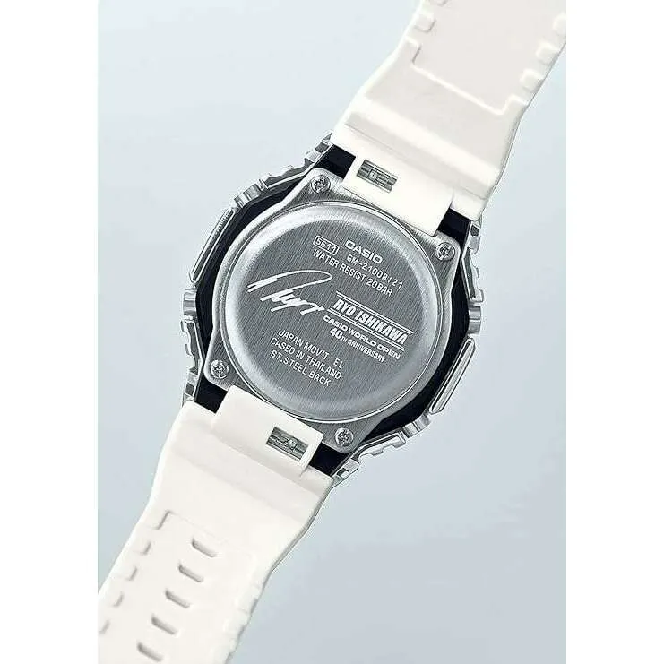 CASIO G-SHOCK METAL COVERED RYO ISHIKAWA SIGNATURE MODEL WHITE MEN WATCH GM-2100RI21-7AJR