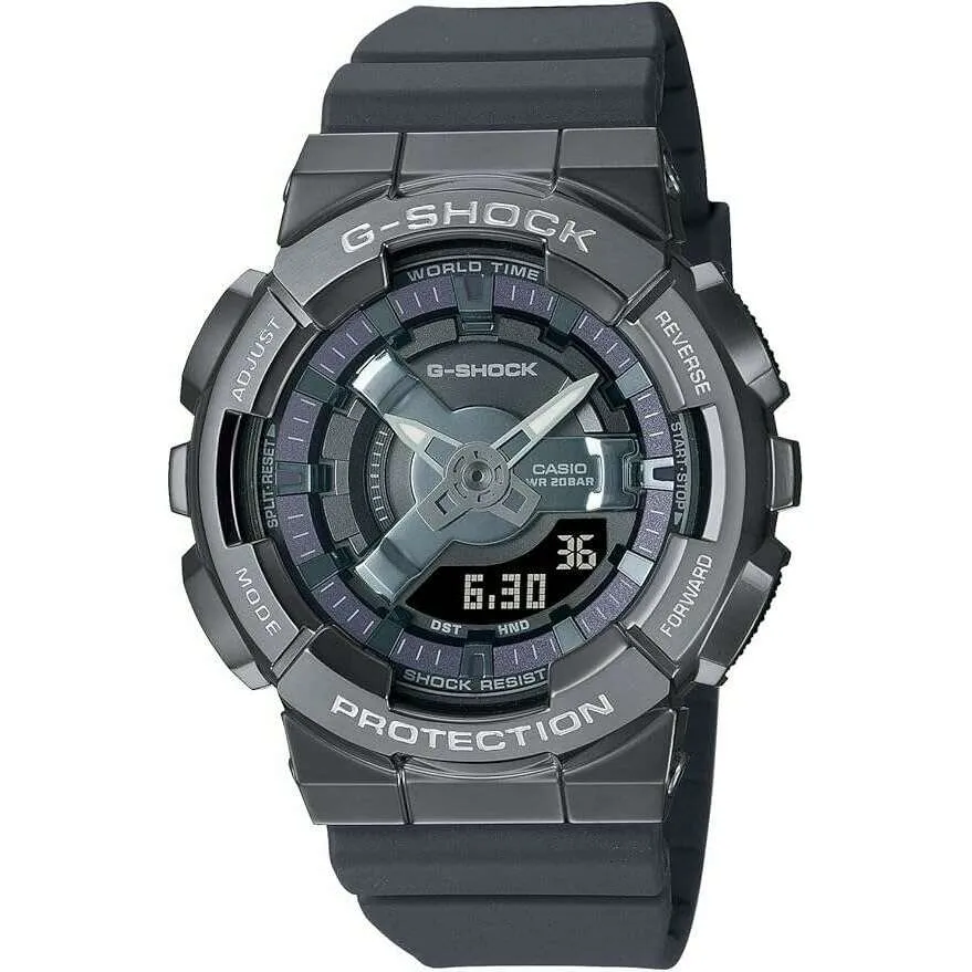 CASIO G-SHOCK MID-SIZE MODEL METAL COVERED DARK GREY LADIES WATCH GM-S110B-8AJF