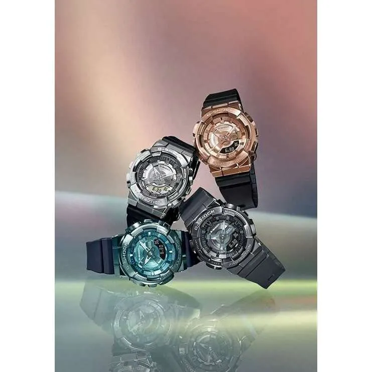 CASIO G-SHOCK MID-SIZE MODEL METAL COVERED DARK GREY LADIES WATCH GM-S110B-8AJF