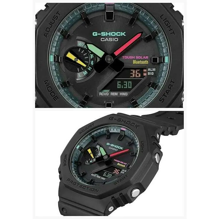 CASIO G-SHOCK MULTI FLUORESCENT COLOR SERIES BLUETOOTH BLACK MEN WATCH GA-B2100MF-1AJF