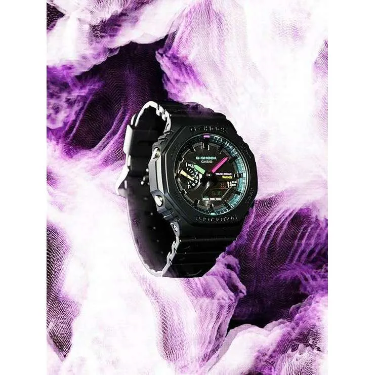 CASIO G-SHOCK MULTI FLUORESCENT COLOR SERIES BLUETOOTH BLACK MEN WATCH GA-B2100MF-1AJF